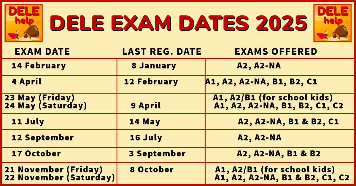 DELE exam dates 2025